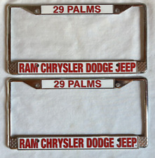 (2) 29 Palms Ram Chrysler Dodge Jeep Metal License Plate Frames (Pair) LOT picture