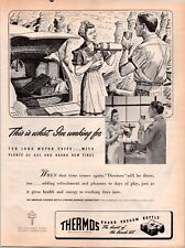 VINTAGE 1944 THERMOS BRAND VACUUM BOTTLE PRINT AD picture