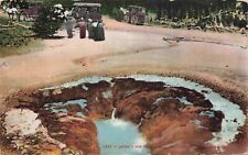1909 Yellowstone Park Devil's Ink Well Pot & People by Edward Mitchell Postcard picture